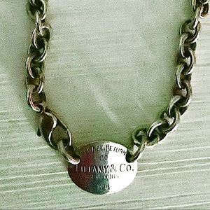 TIFFANY & CO. Name Tag necklace sterling silver used excellent condition